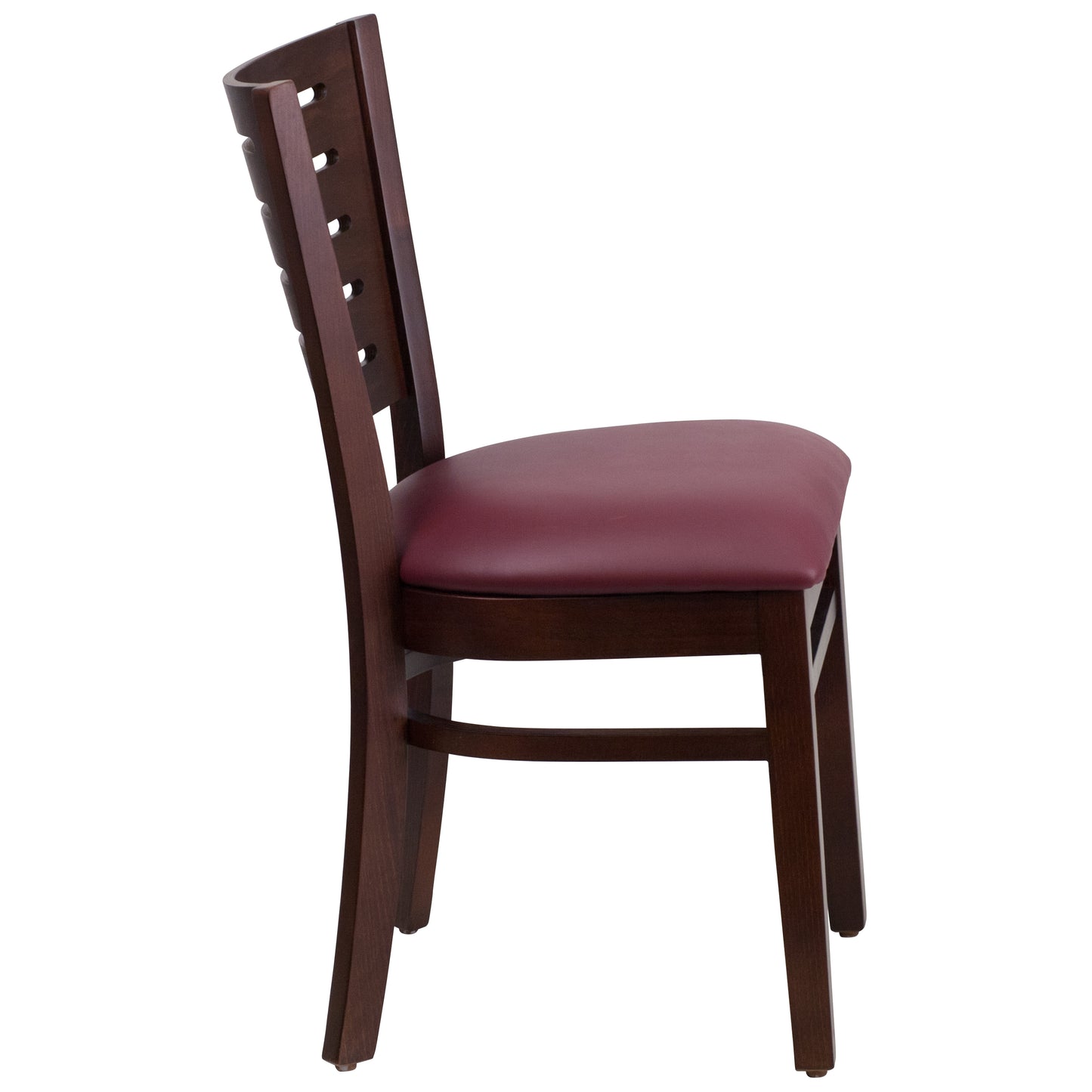 Walnut Wood Chair-Burg Vinyl XU-DG-W0108-WAL-BURV-GG