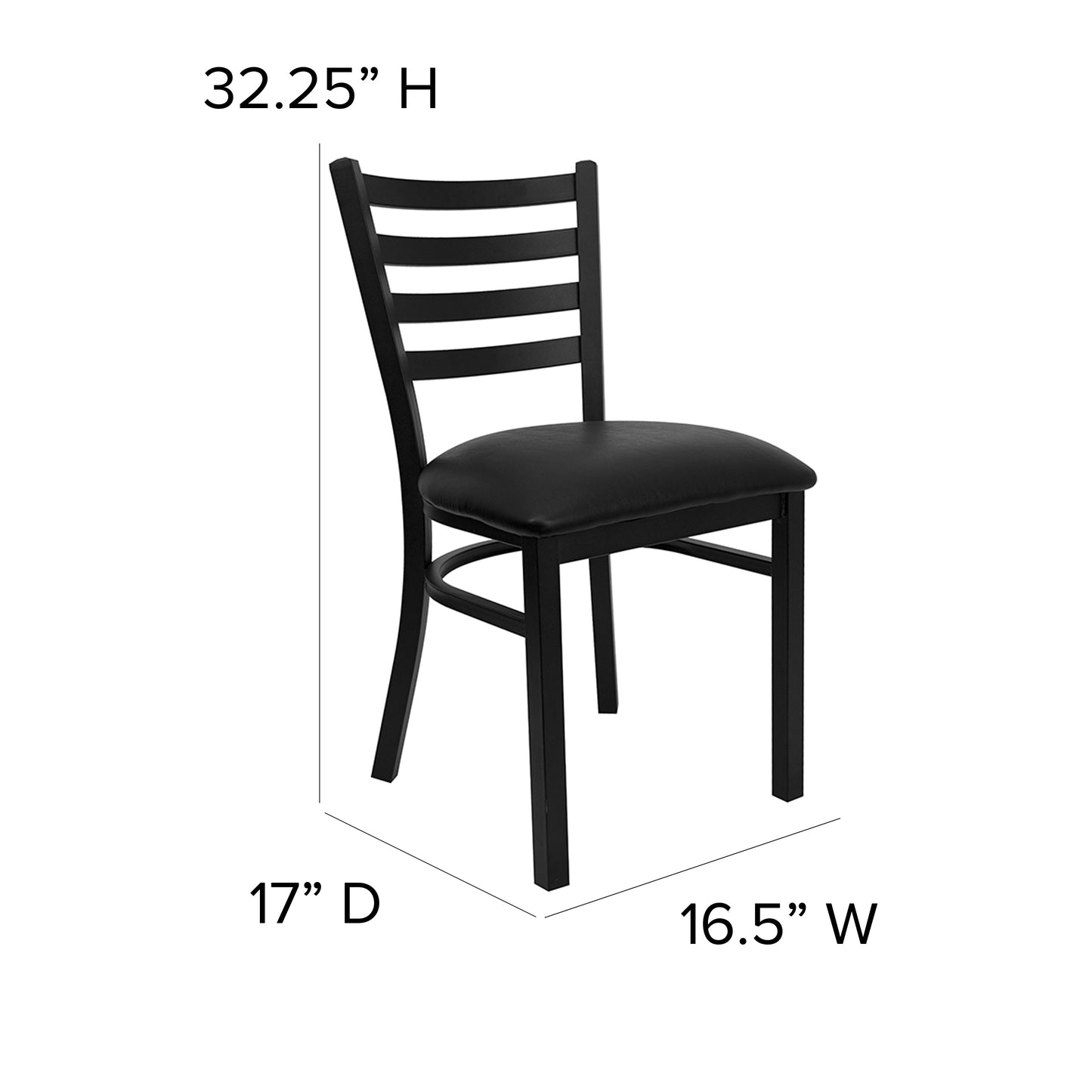 Black Ladder Chair-Black Seat XU-DG694BLAD-BLKV-GG