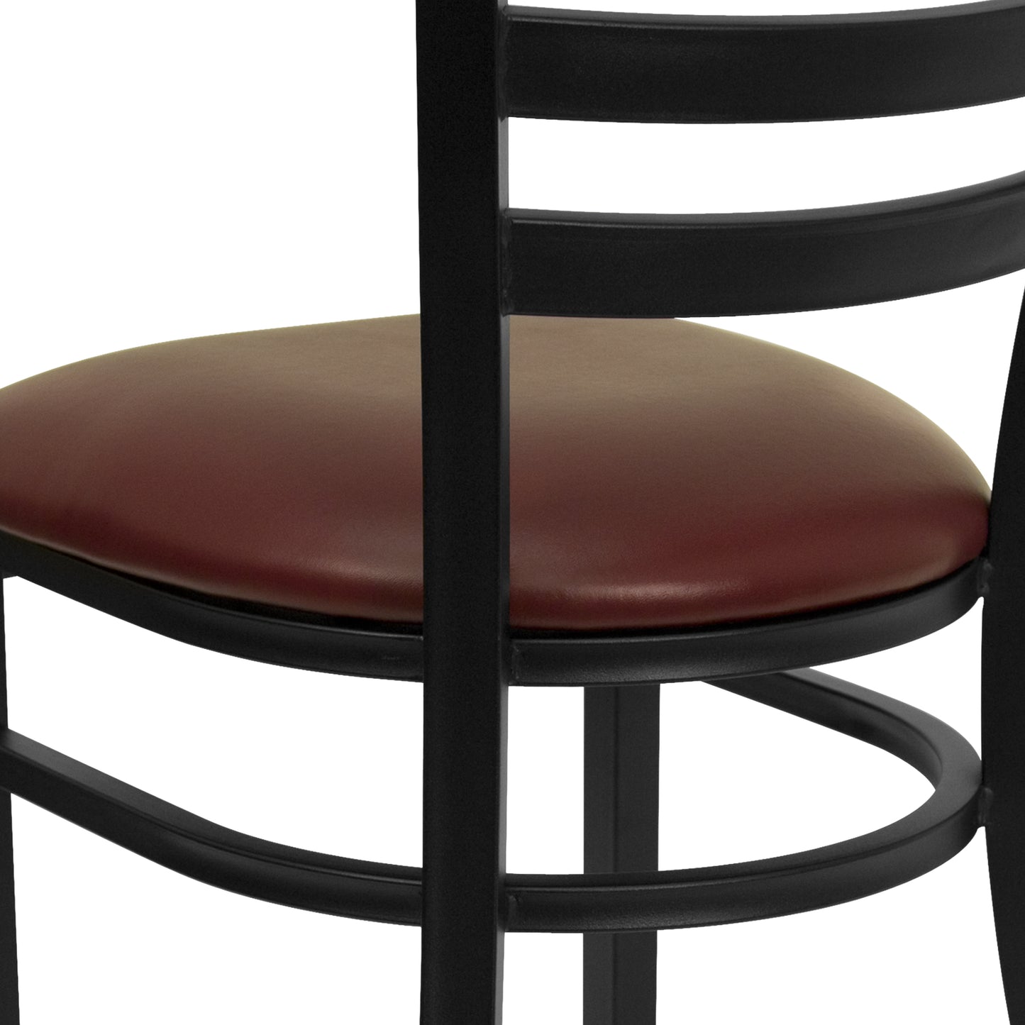 Black Ladder Chair-Burg Seat XU-DG694BLAD-BURV-GG