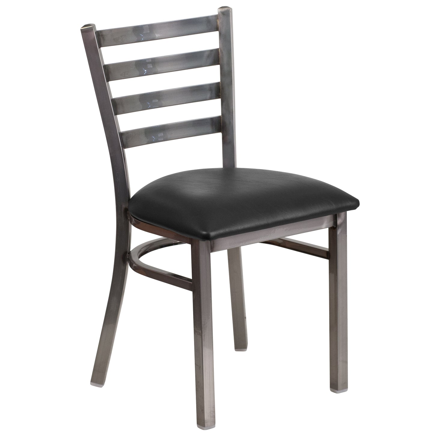 Clear Ladder Chair-Black Seat XU-DG694BLAD-CLR-BLKV-GG