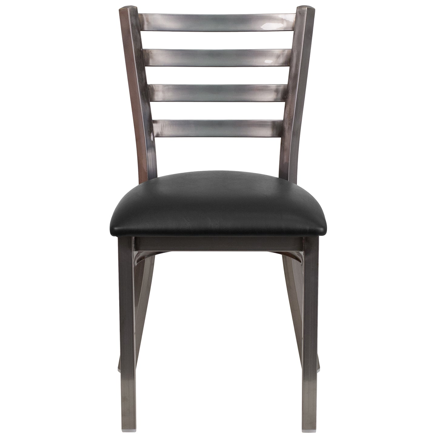 Clear Ladder Chair-Black Seat XU-DG694BLAD-CLR-BLKV-GG