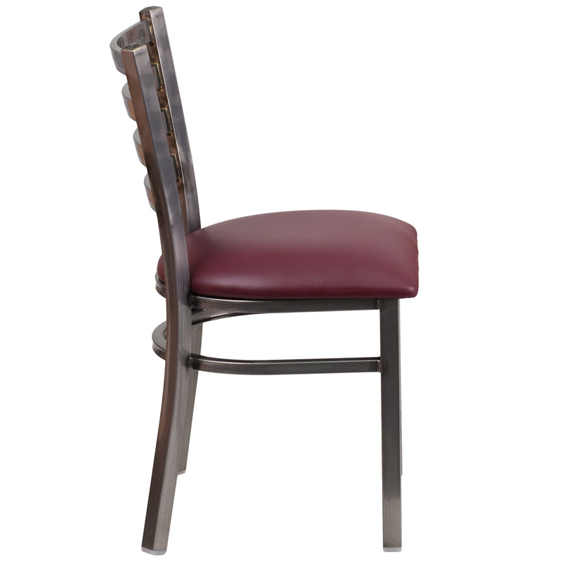 Clear Ladder Chair-Burg Seat XU-DG694BLAD-CLR-BURV-GG