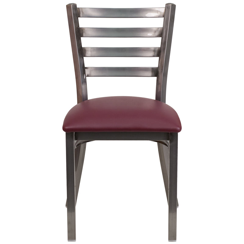 Clear Ladder Chair-Burg Seat XU-DG694BLAD-CLR-BURV-GG