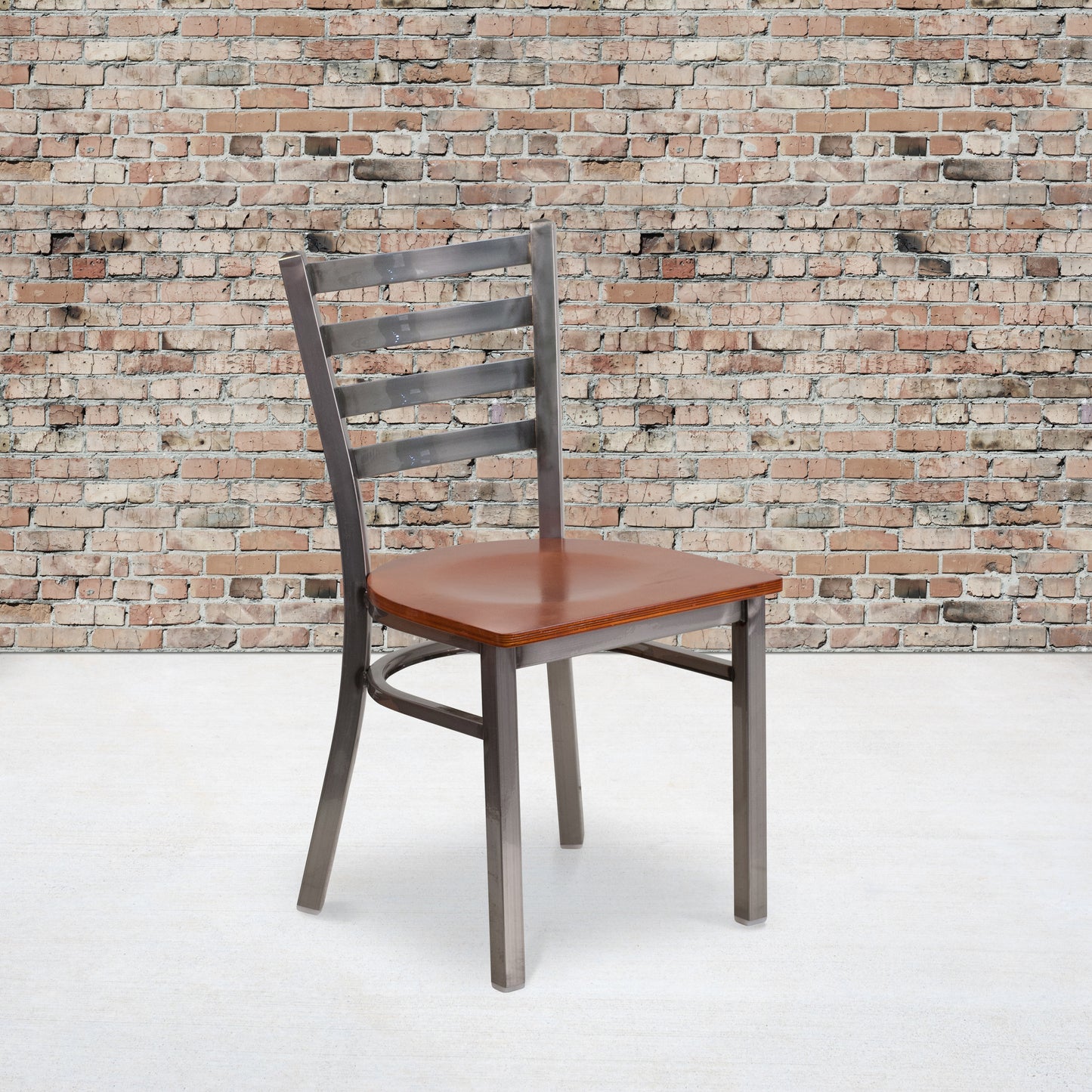 Clear Ladder Chair-Cherry Seat XU-DG694BLAD-CLR-CHYW-GG