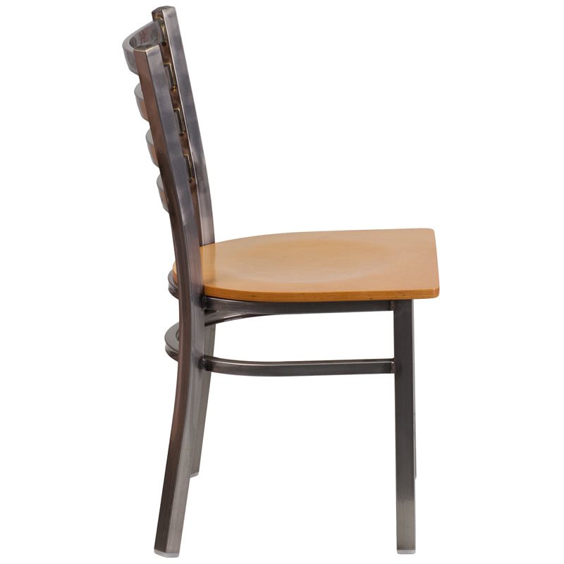 Clear Ladder Chair-Nat Seat XU-DG694BLAD-CLR-NATW-GG