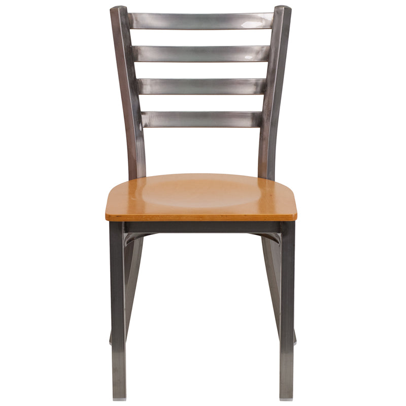 Clear Ladder Chair-Nat Seat XU-DG694BLAD-CLR-NATW-GG