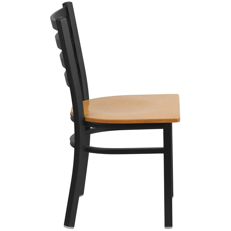 Black Ladder Chair-Nat Seat XU-DG694BLAD-NATW-GG