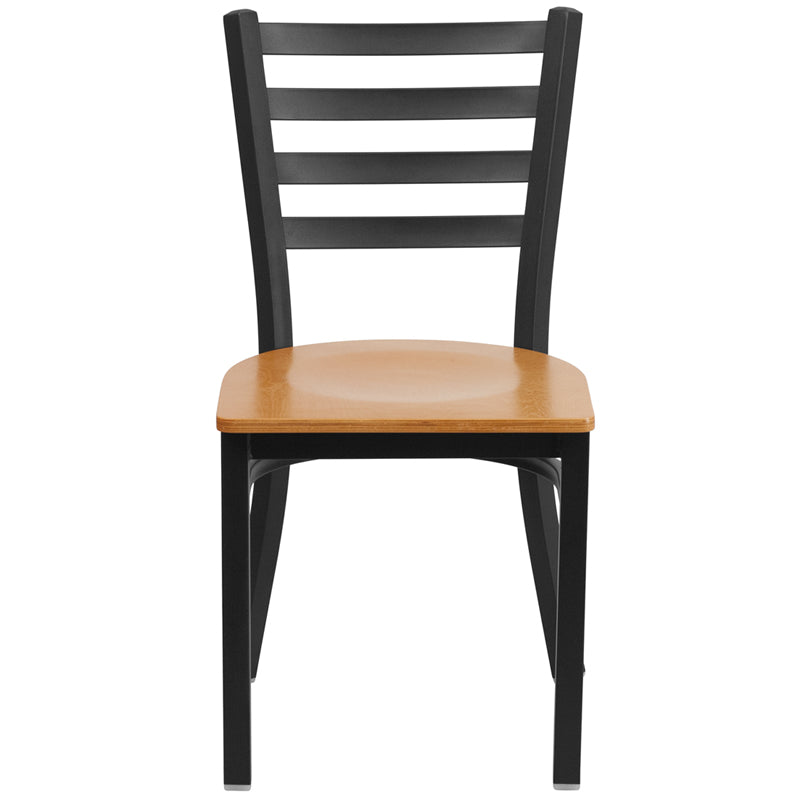 Black Ladder Chair-Nat Seat XU-DG694BLAD-NATW-GG