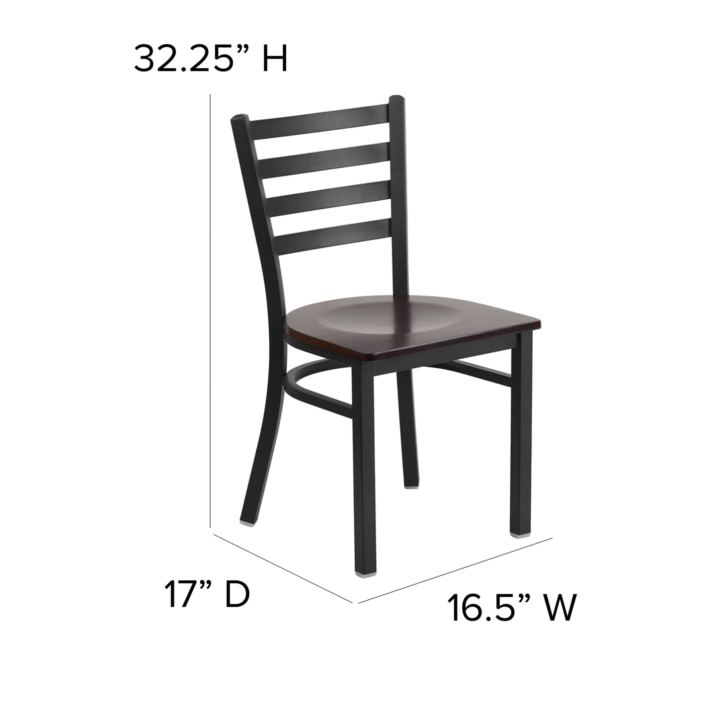 Black Ladder Chair-Wal Seat XU-DG694BLAD-WALW-GG