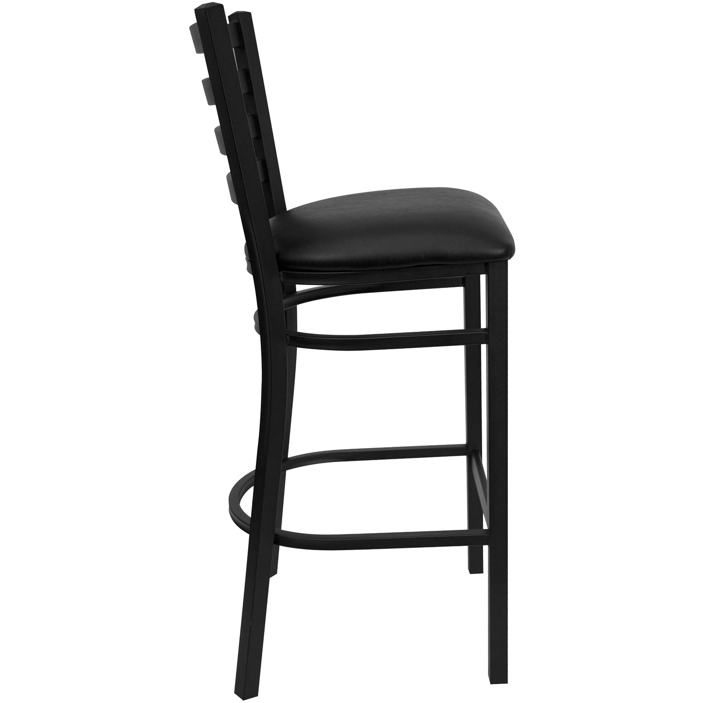 Black Ladder Stool-Black Seat XU-DG697BLAD-BAR-BLKV-GG