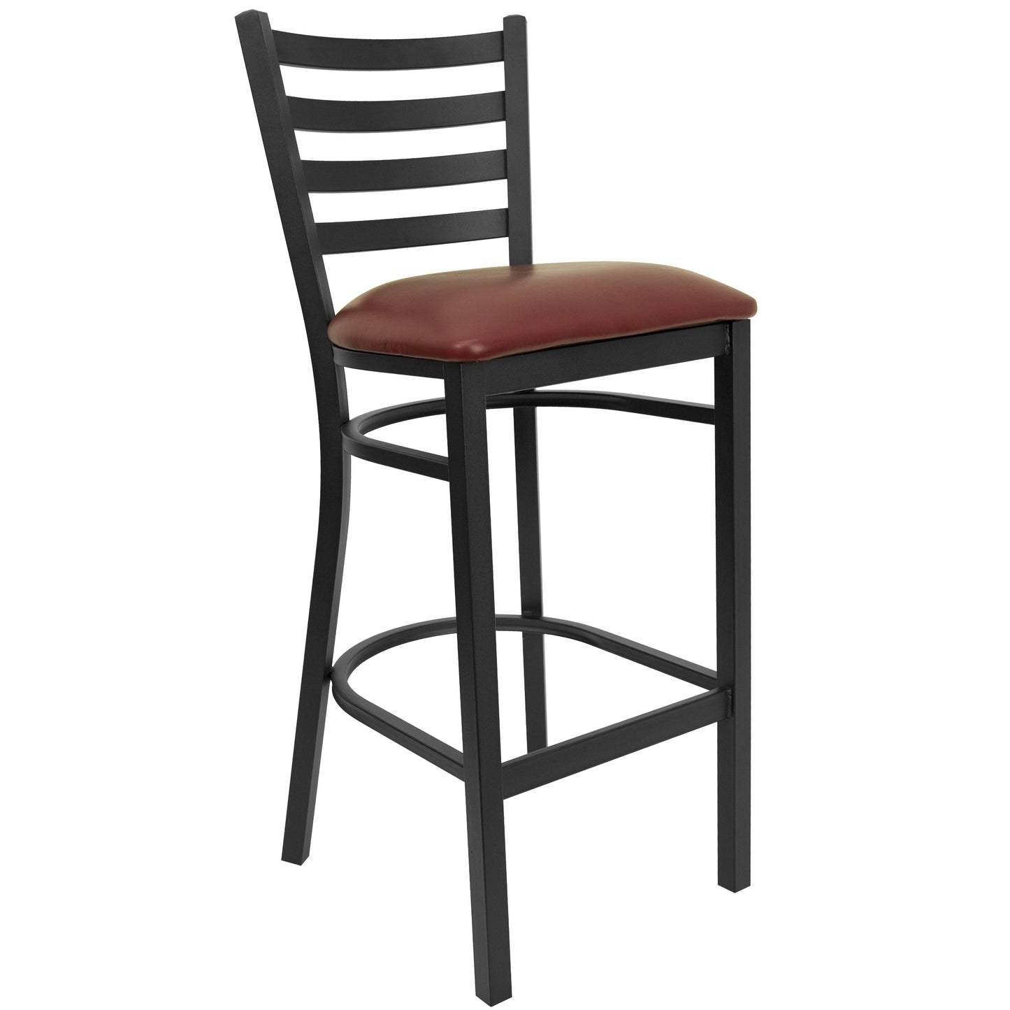 Black Ladder Stool-Burg Seat XU-DG697BLAD-BAR-BURV-GG