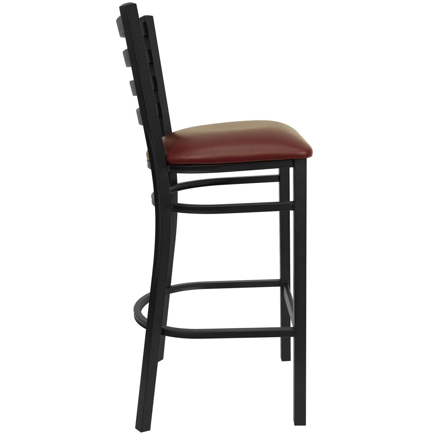 Black Ladder Stool-Burg Seat XU-DG697BLAD-BAR-BURV-GG