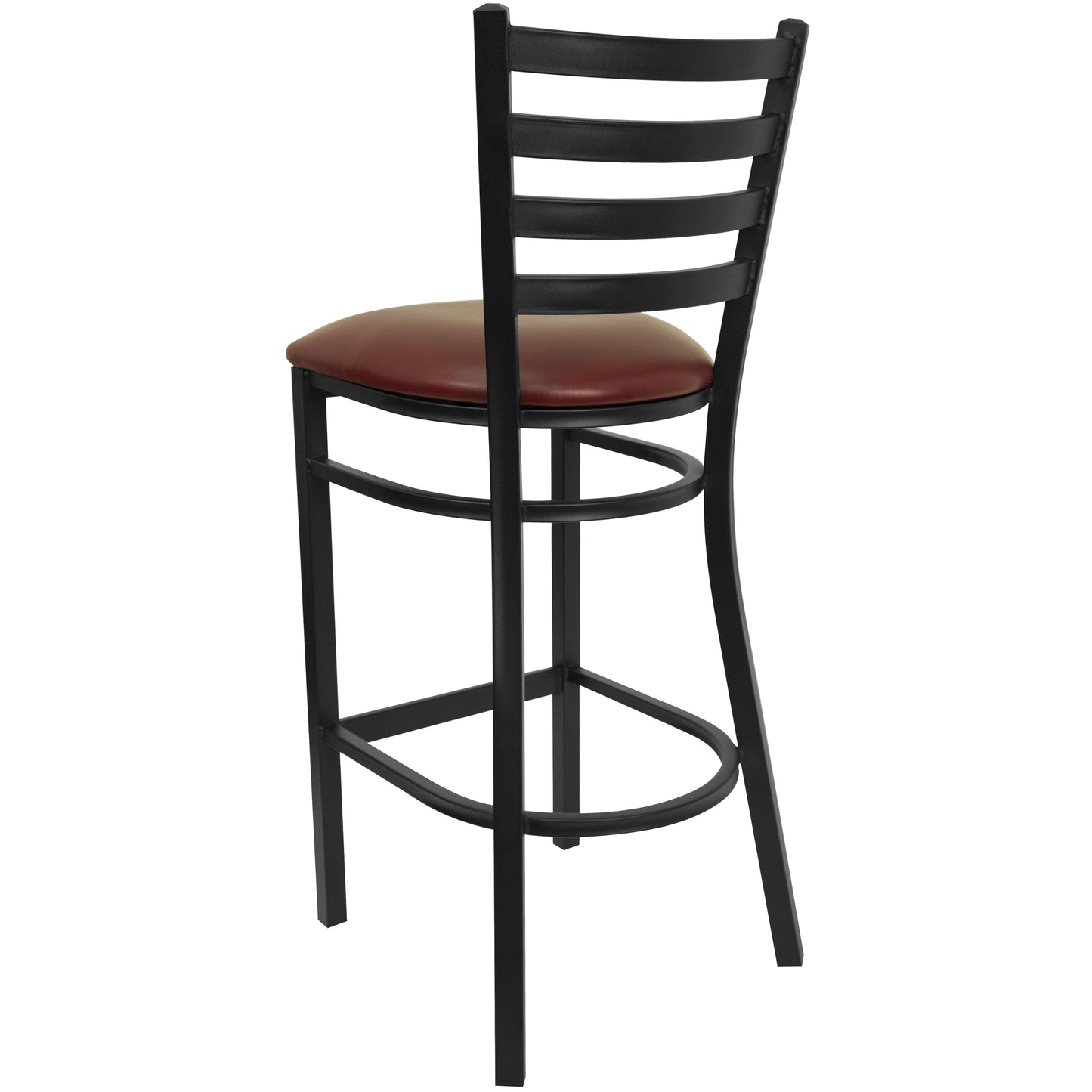 Black Ladder Stool-Burg Seat XU-DG697BLAD-BAR-BURV-GG