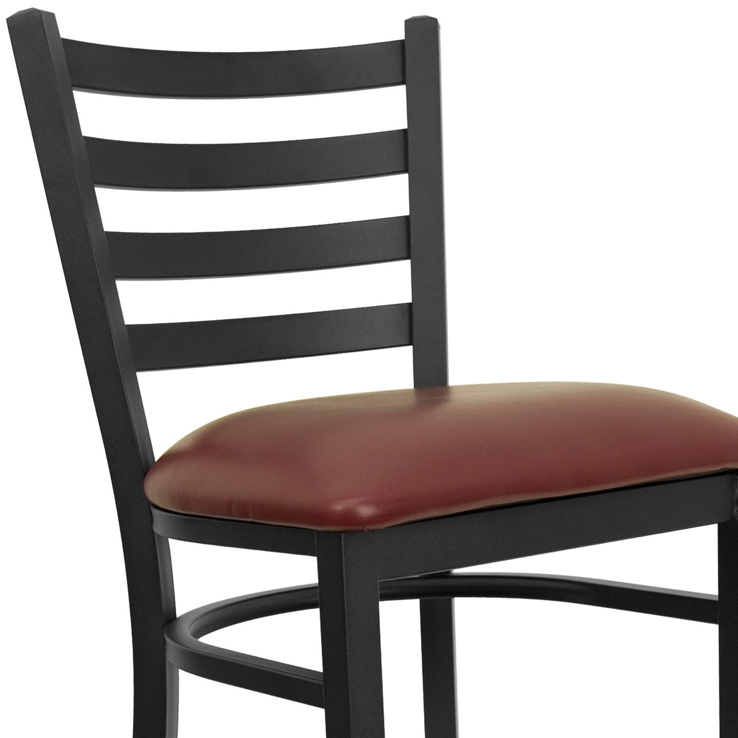 Black Ladder Stool-Burg Seat XU-DG697BLAD-BAR-BURV-GG