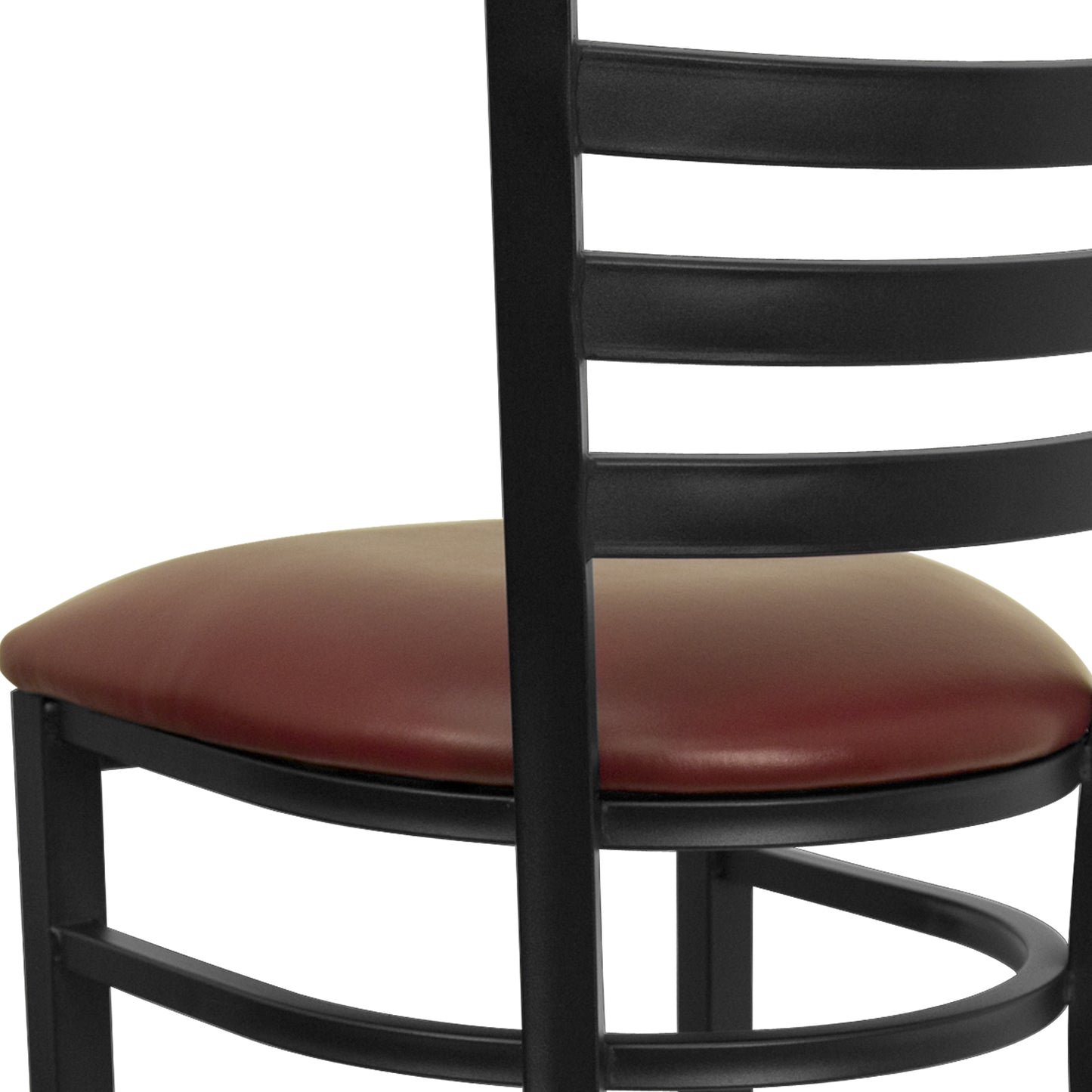 Black Ladder Stool-Burg Seat XU-DG697BLAD-BAR-BURV-GG