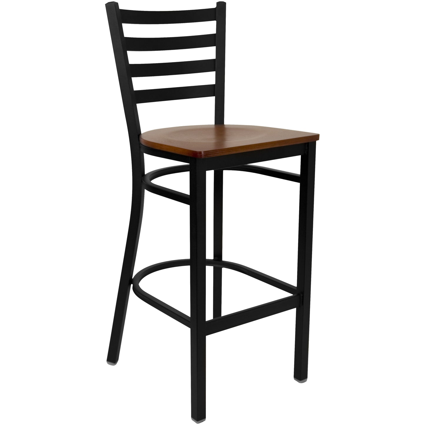 Black Ladder Stool-Cherry Seat XU-DG697BLAD-BAR-CHYW-GG