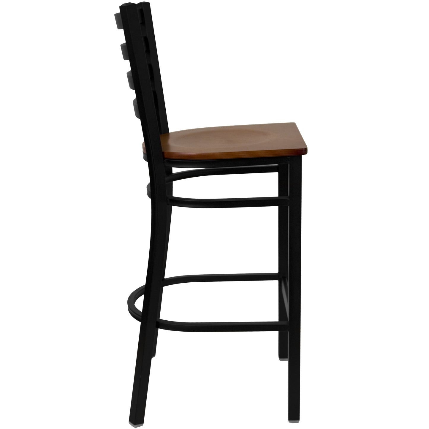 Black Ladder Stool-Cherry Seat XU-DG697BLAD-BAR-CHYW-GG