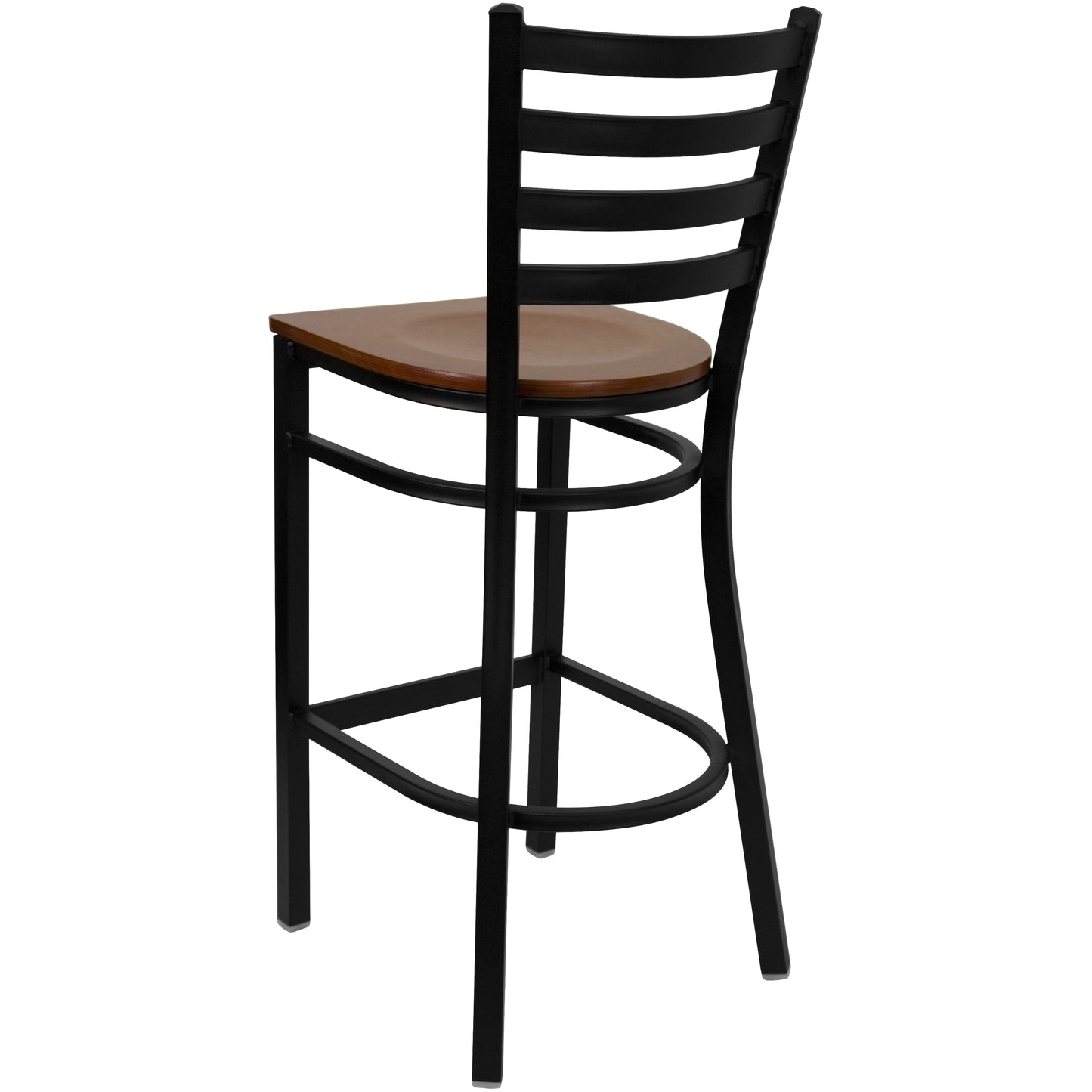 Black Ladder Stool-Cherry Seat XU-DG697BLAD-BAR-CHYW-GG