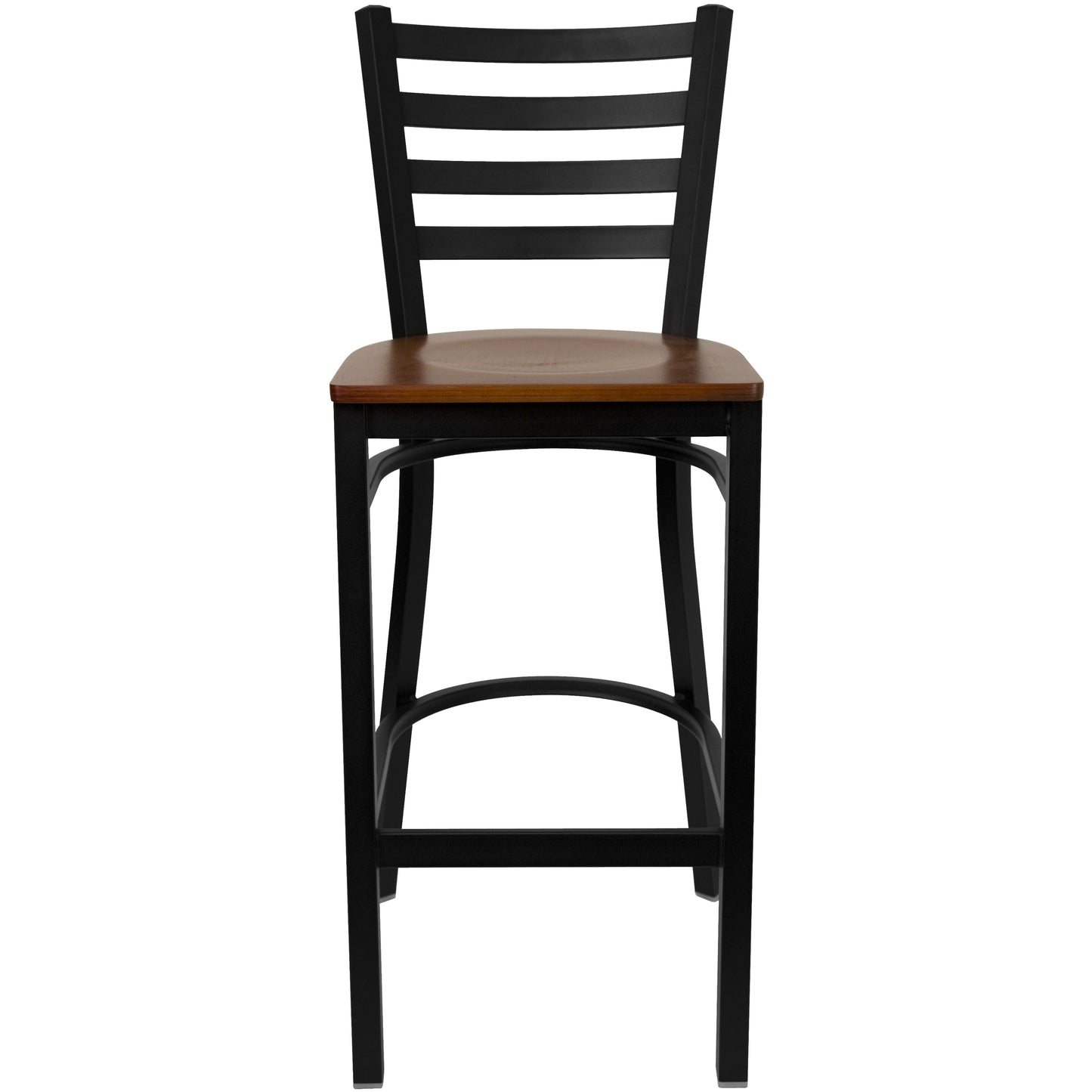 Black Ladder Stool-Cherry Seat XU-DG697BLAD-BAR-CHYW-GG