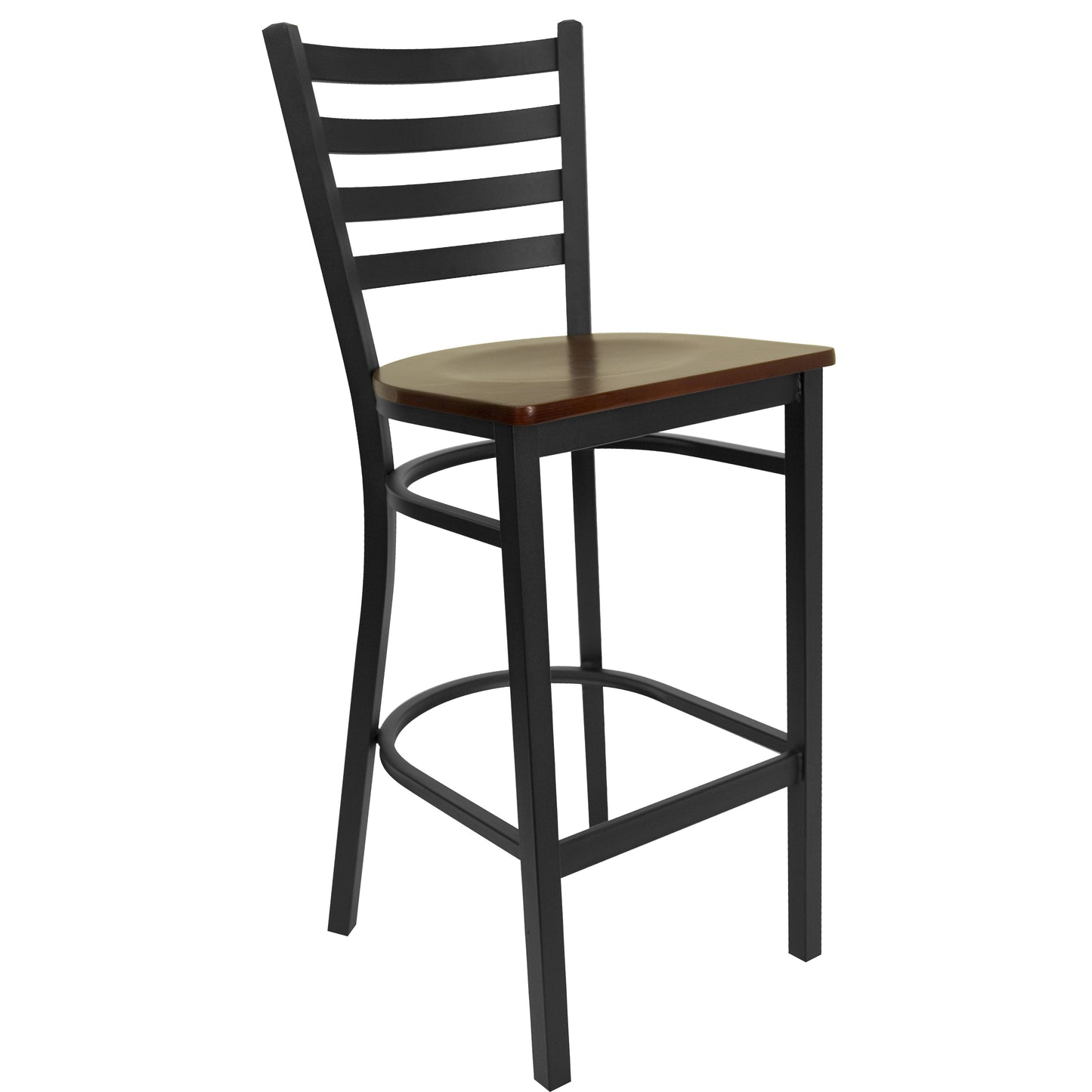 Black Ladder Stool-Mah Seat XU-DG697BLAD-BAR-MAHW-GG