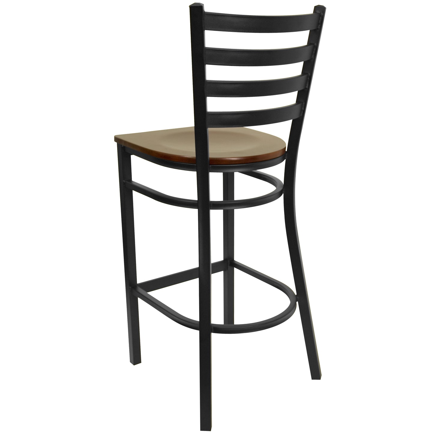 Black Ladder Stool-Mah Seat XU-DG697BLAD-BAR-MAHW-GG