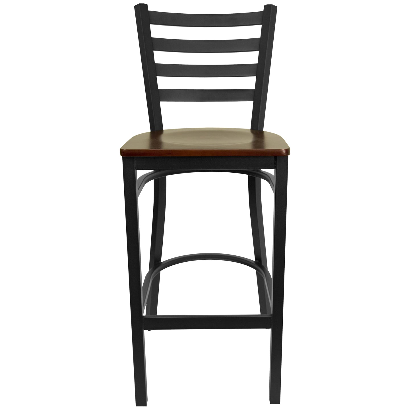 Black Ladder Stool-Mah Seat XU-DG697BLAD-BAR-MAHW-GG