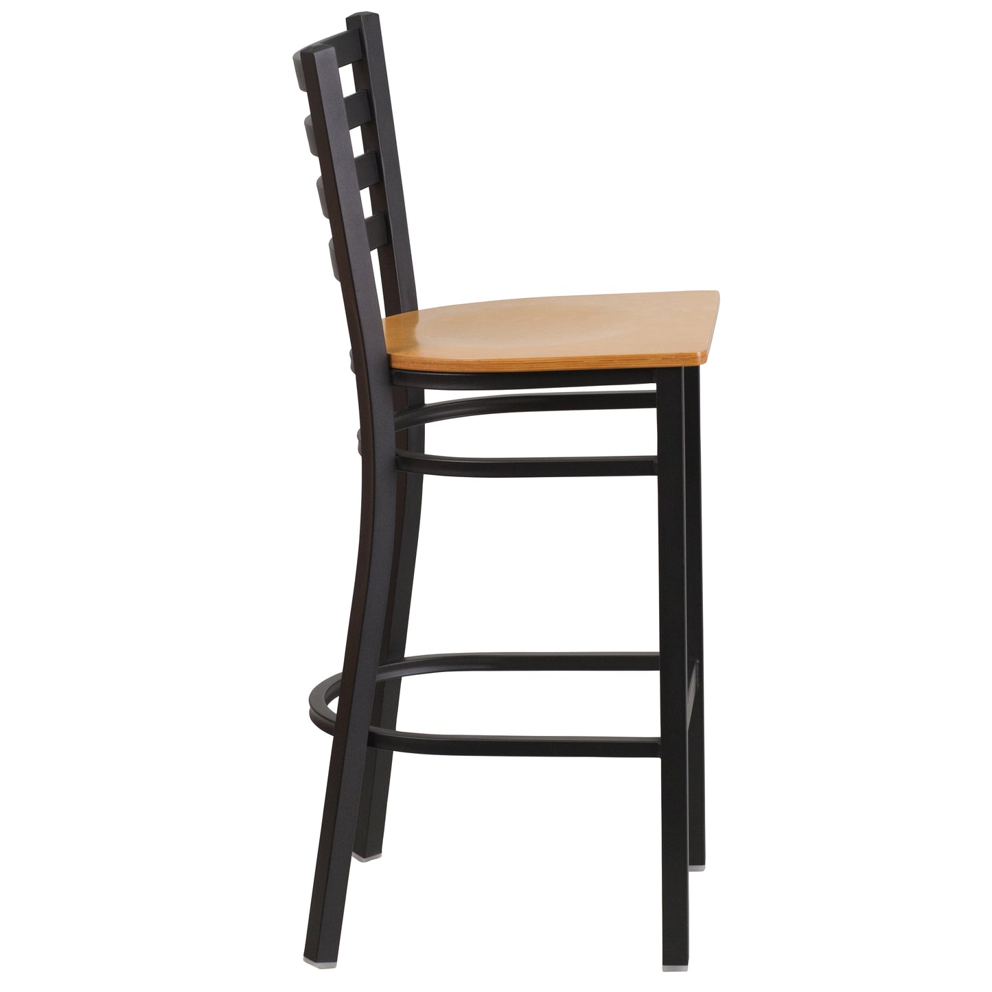 Black Ladder Stool-Nat Seat XU-DG697BLAD-BAR-NATW-GG