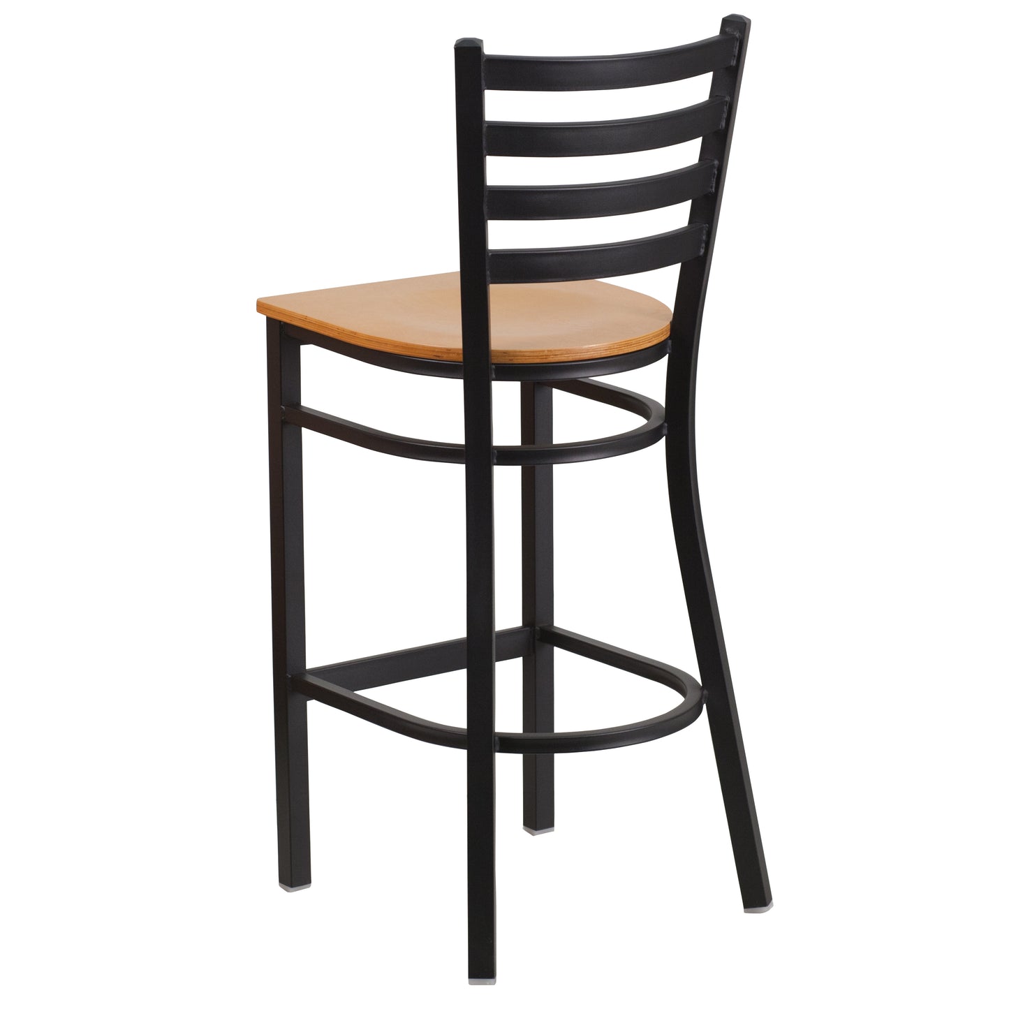 Black Ladder Stool-Nat Seat XU-DG697BLAD-BAR-NATW-GG