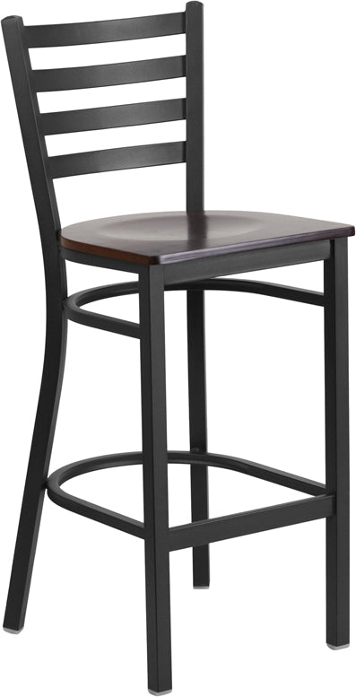 Black Ladder Stool-Wal Seat XU-DG697BLAD-BAR-WALW-GG