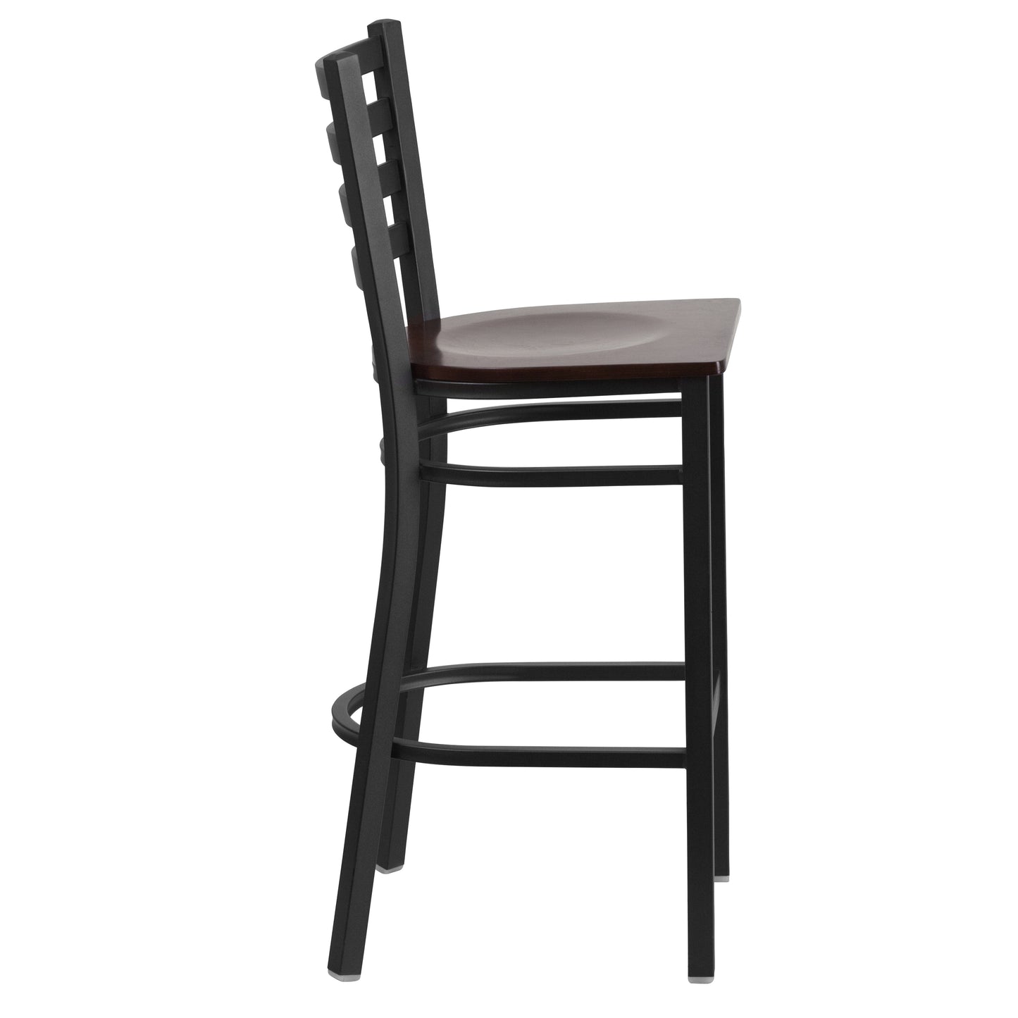 Black Ladder Stool-Wal Seat XU-DG697BLAD-BAR-WALW-GG