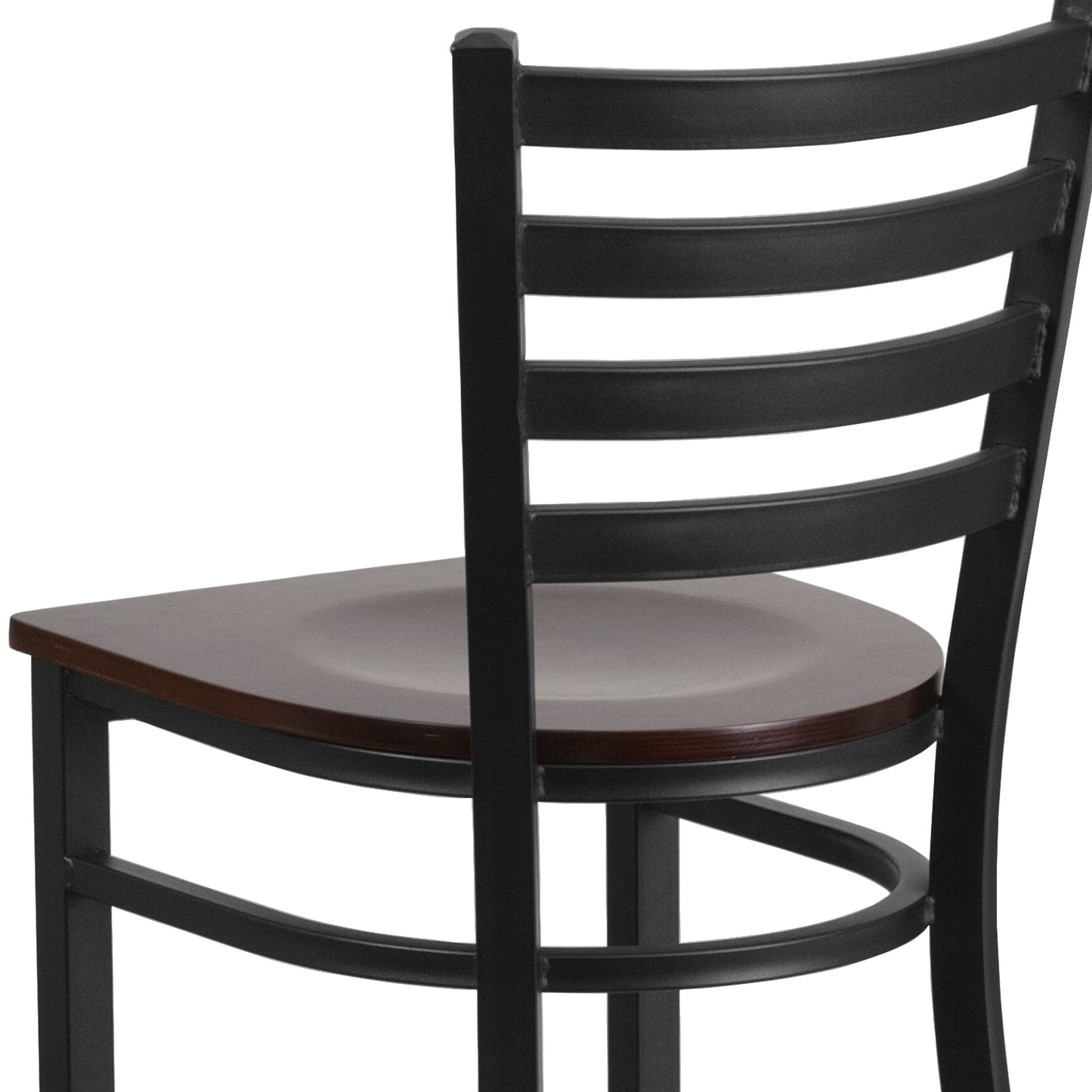 Black Ladder Stool-Wal Seat XU-DG697BLAD-BAR-WALW-GG