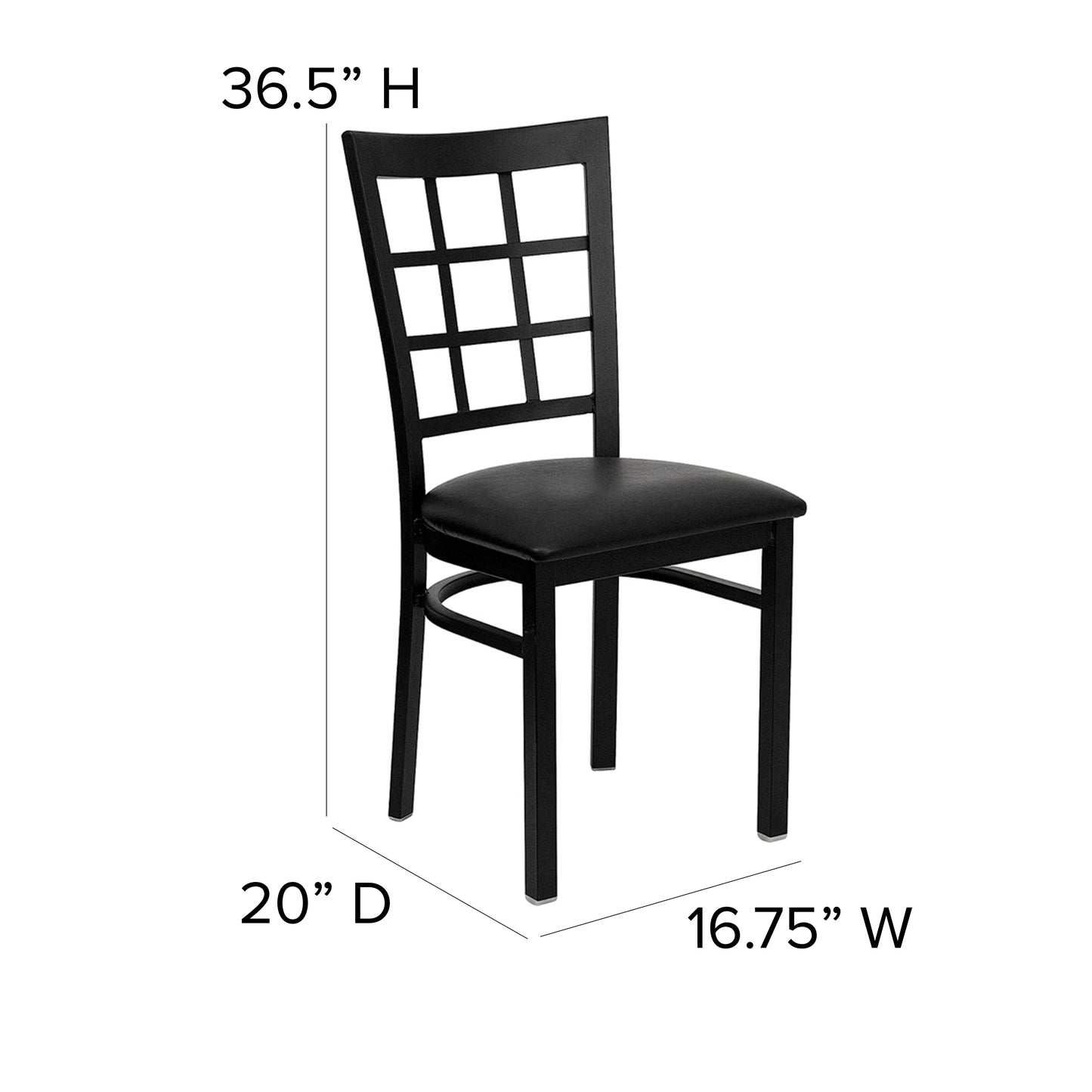 Black Window Chair-Black Seat XU-DG6Q3BWIN-BLKV-GG