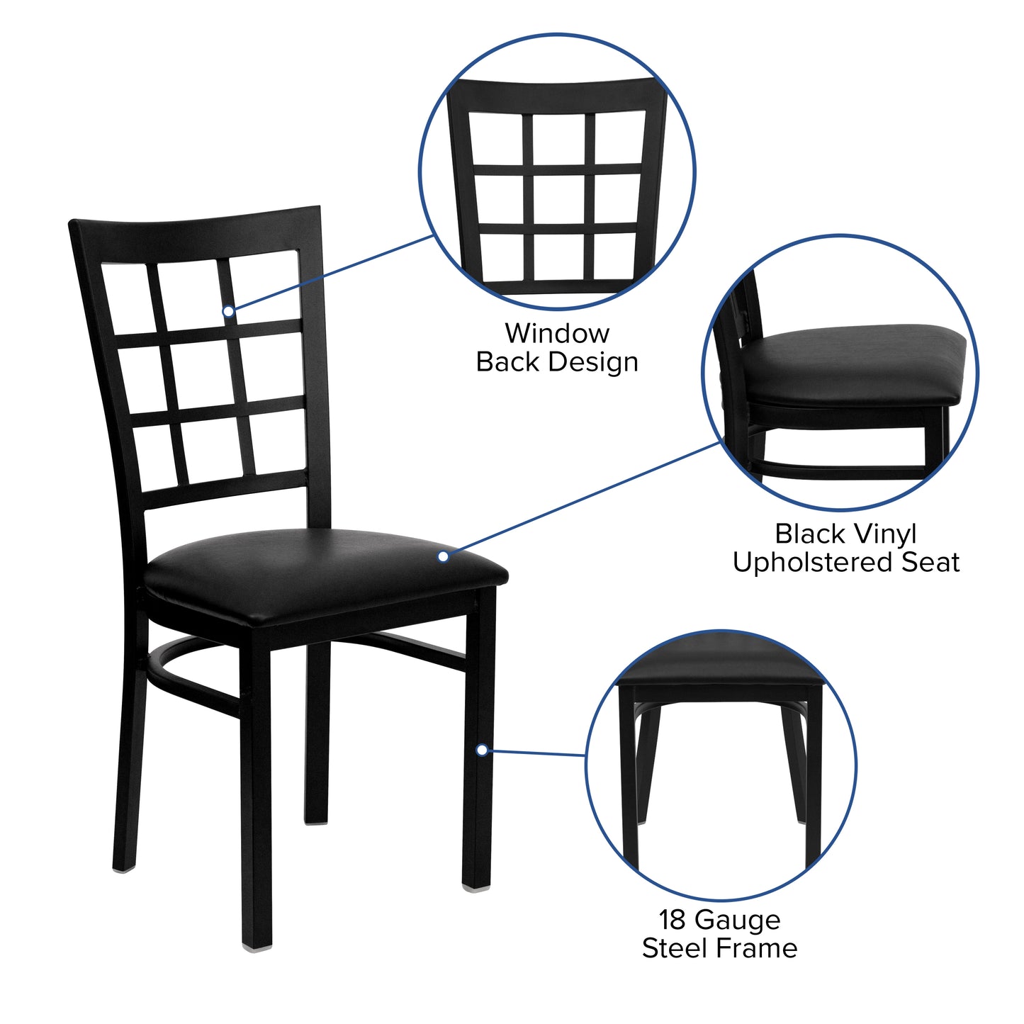 Black Window Chair-Black Seat XU-DG6Q3BWIN-BLKV-GG