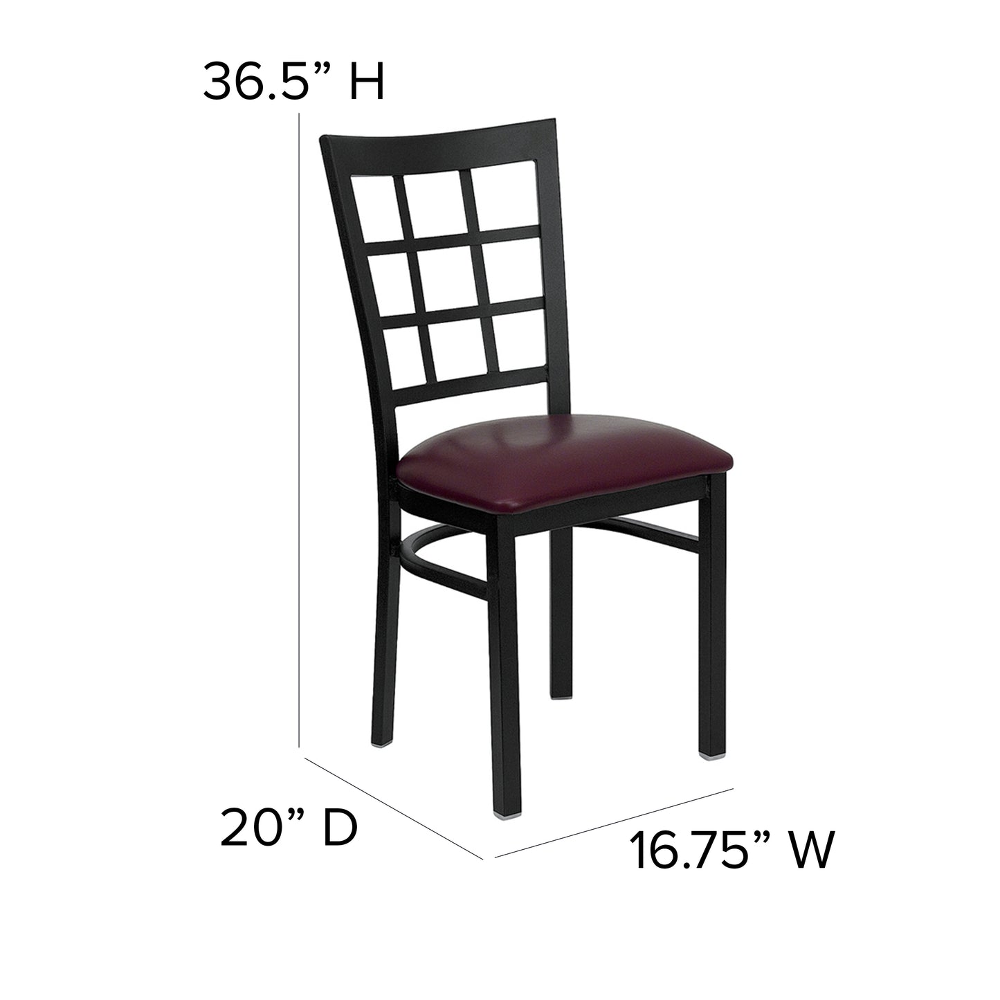 Black Window Chair-Burg Seat XU-DG6Q3BWIN-BURV-GG