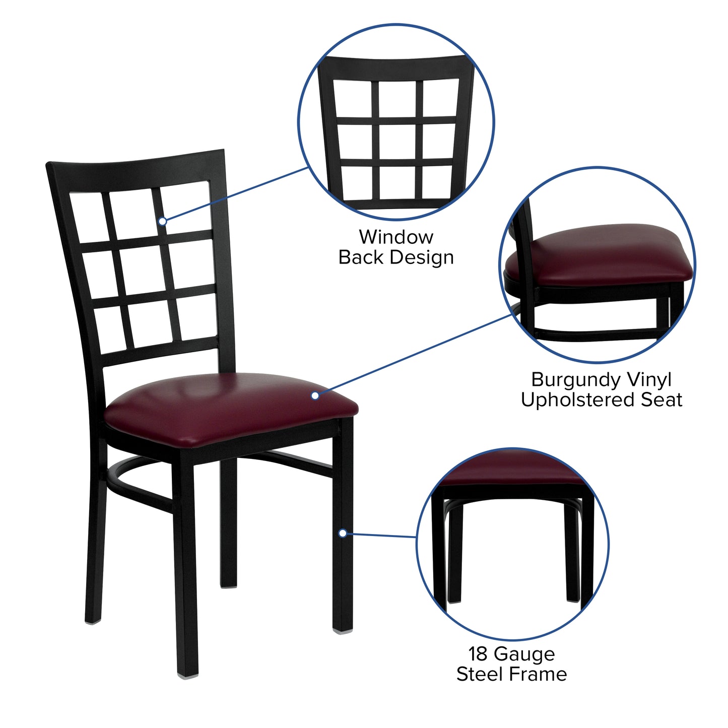 Black Window Chair-Burg Seat XU-DG6Q3BWIN-BURV-GG