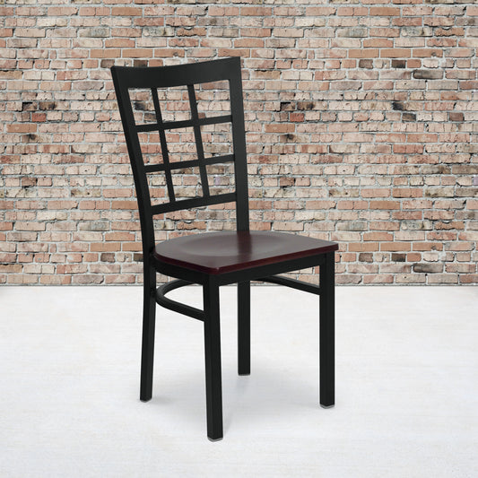 Black Window Chair-Mah Seat XU-DG6Q3BWIN-MAHW-GG