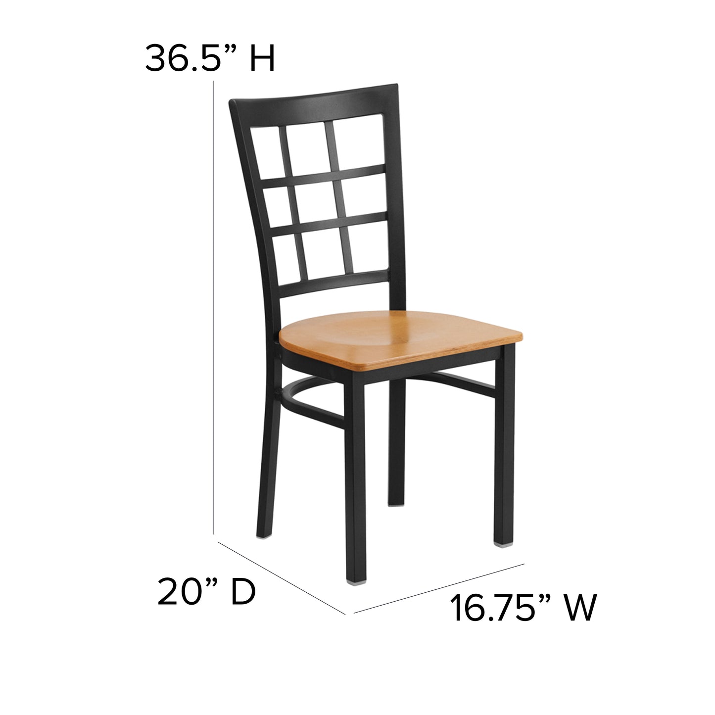 Black Window Chair-Nat Seat XU-DG6Q3BWIN-NATW-GG