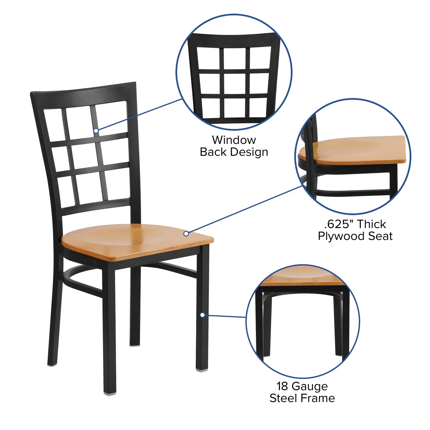 Black Window Chair-Nat Seat XU-DG6Q3BWIN-NATW-GG