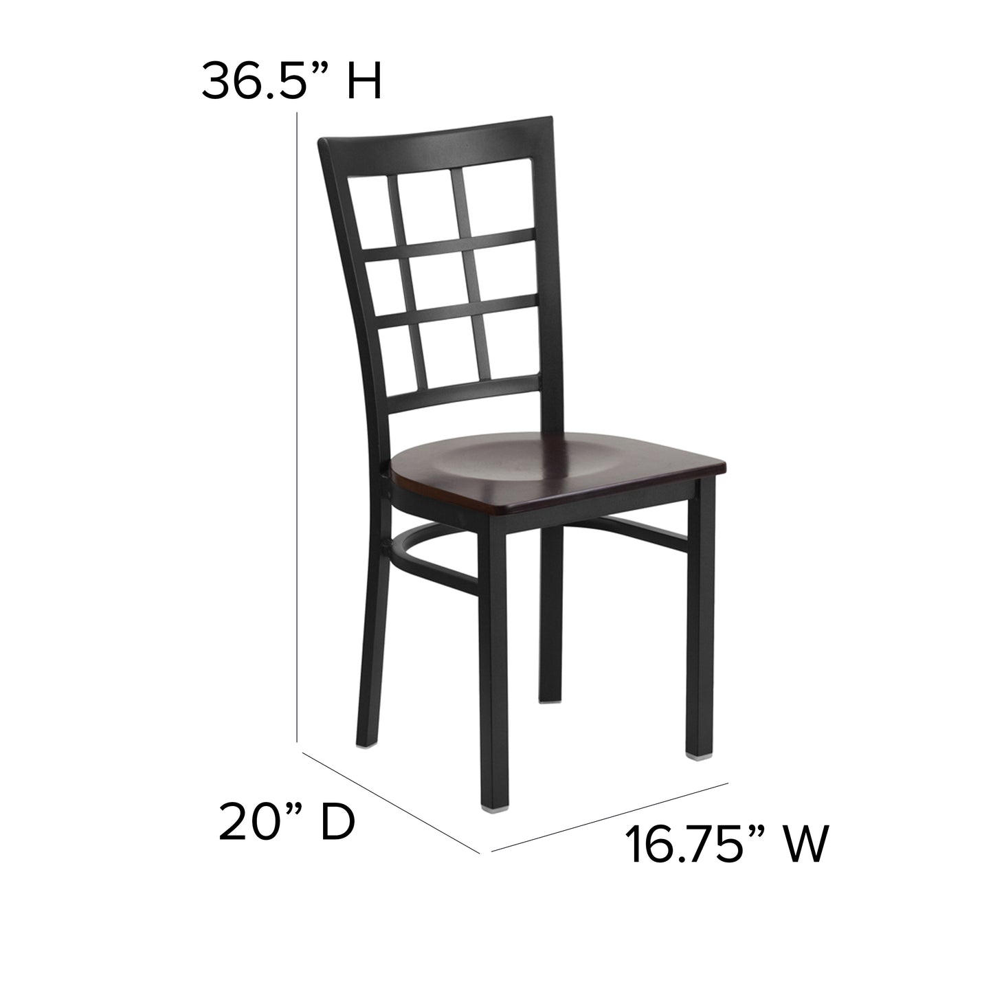 Black Window Chair-Wal Seat XU-DG6Q3BWIN-WALW-GG