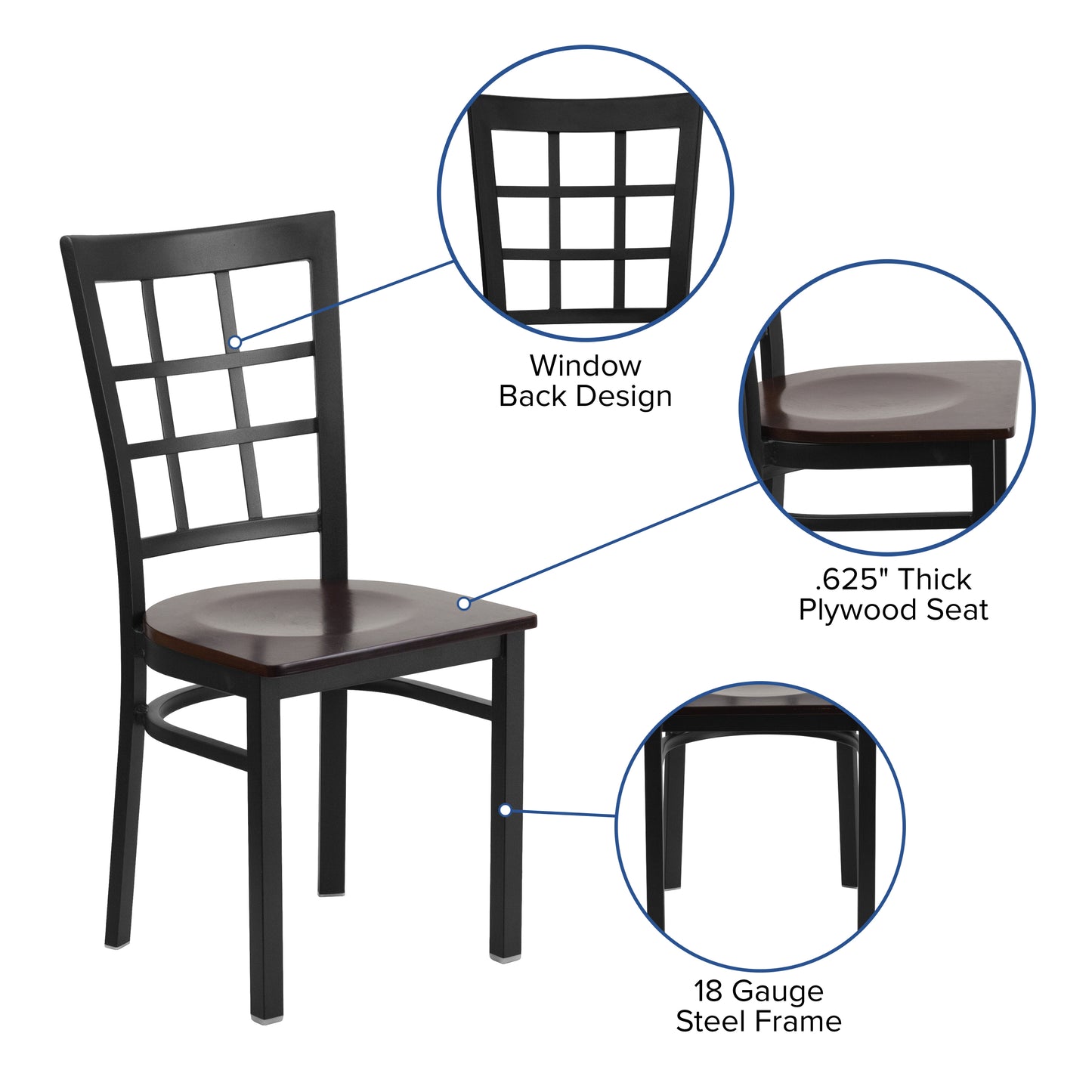 Black Window Chair-Wal Seat XU-DG6Q3BWIN-WALW-GG