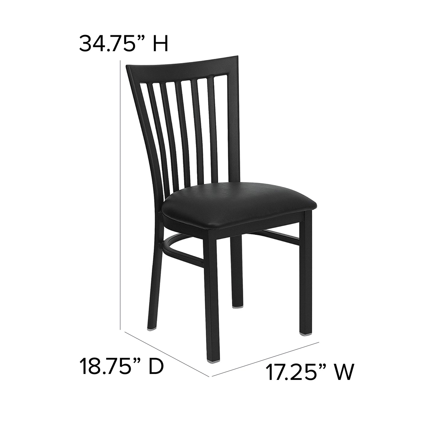 Black School Chair-Black Seat XU-DG6Q4BSCH-BLKV-GG