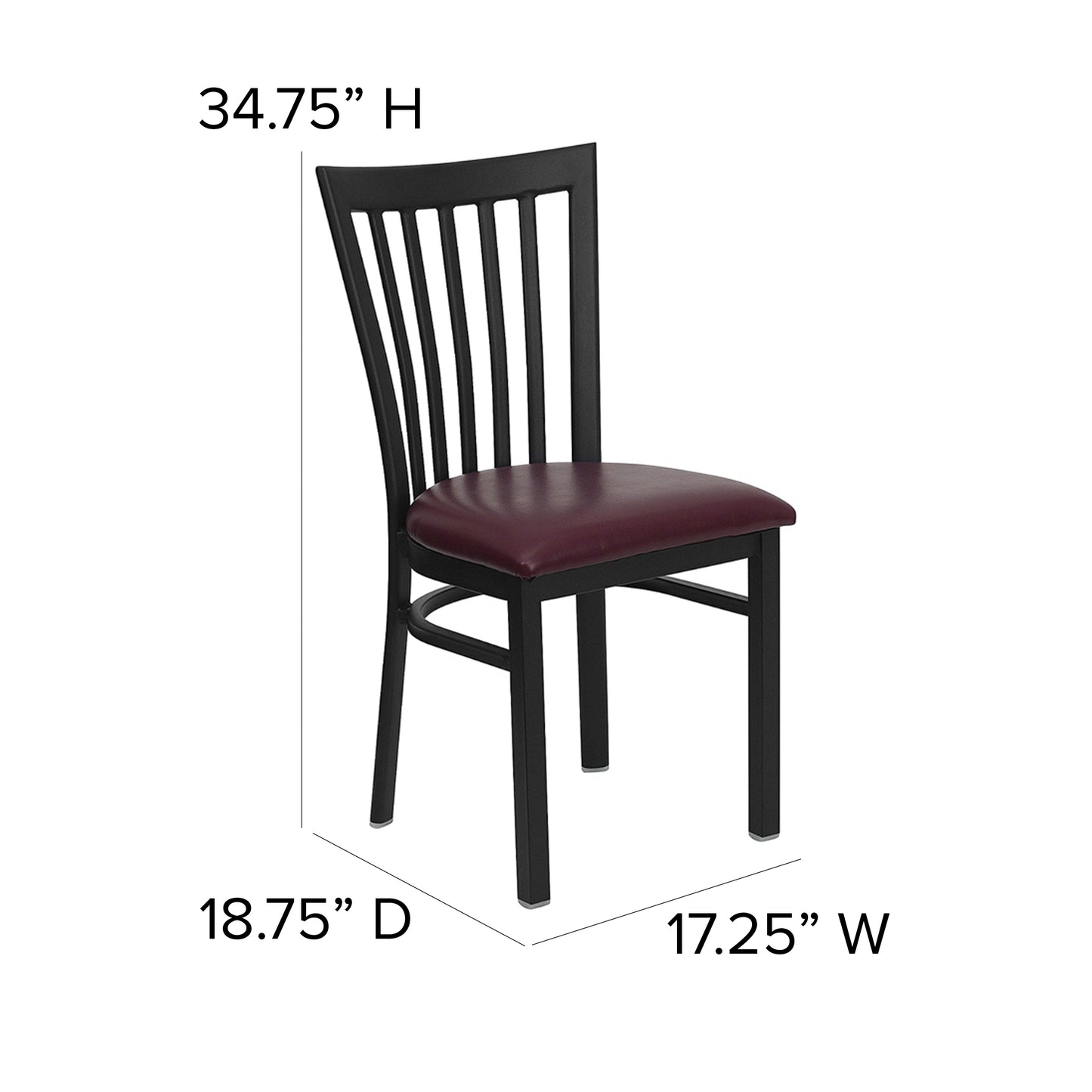 Black School Chair-Burg Seat XU-DG6Q4BSCH-BURV-GG