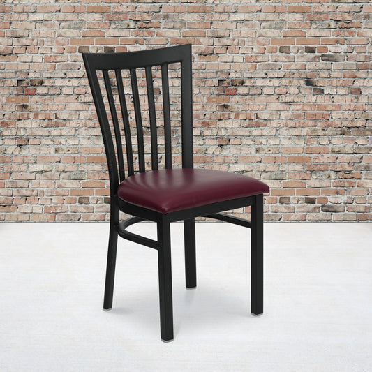 Black School Chair-Burg Seat XU-DG6Q4BSCH-BURV-GG