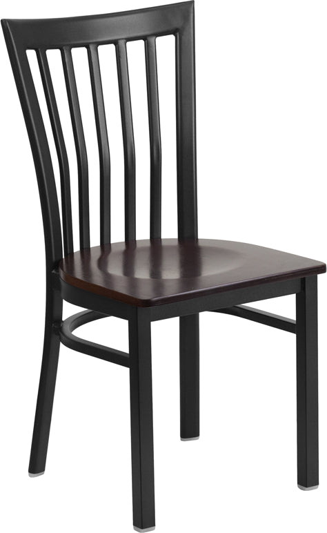 Black School Chair-Wal Seat XU-DG6Q4BSCH-WALW-GG