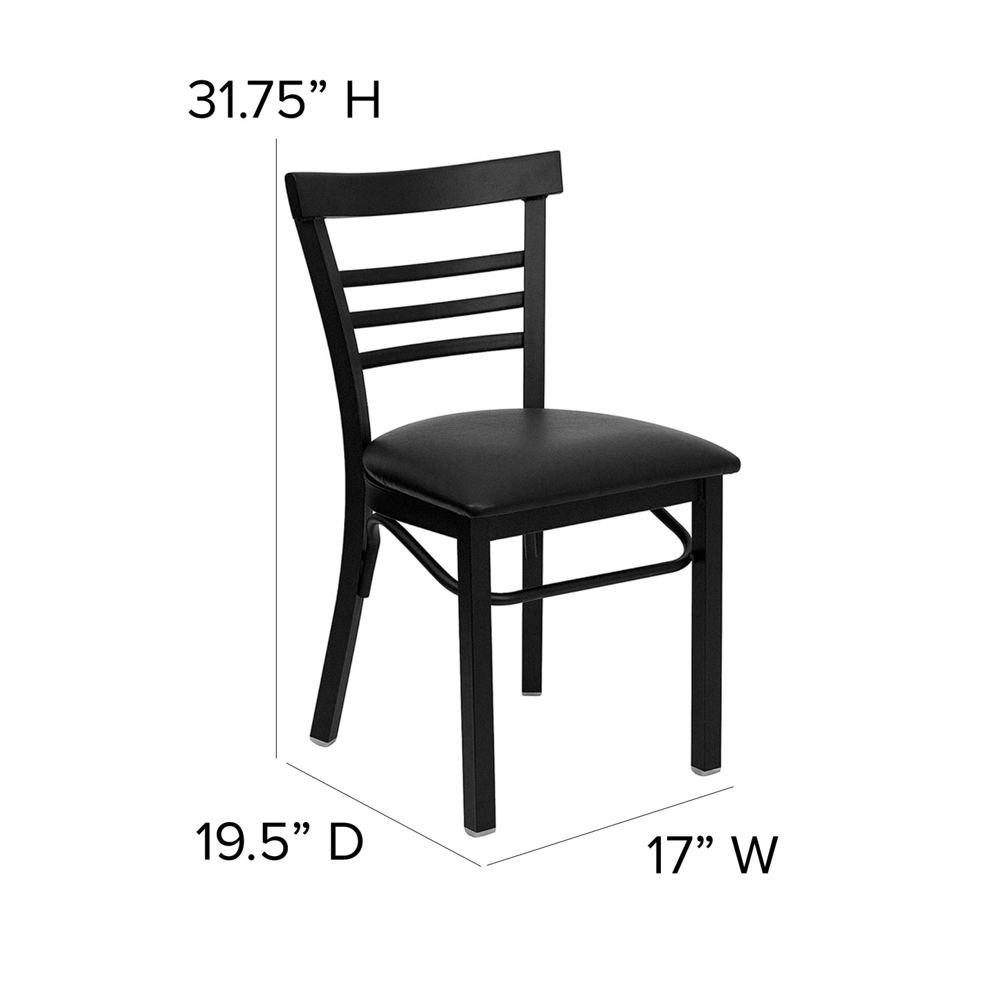 Black Ladder Chair-Black Seat XU-DG6Q6B1LAD-BLKV-GG