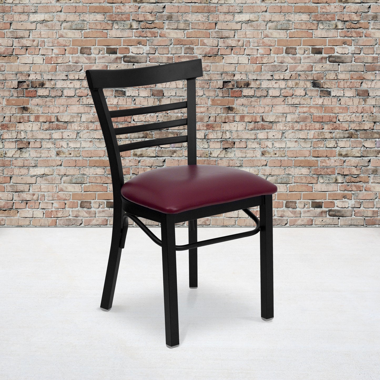 Black Ladder Chair-Burg Seat XU-DG6Q6B1LAD-BURV-GG