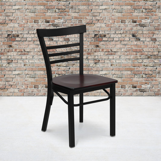 Black Ladder Chair-Mah Seat XU-DG6Q6B1LAD-MAHW-GG