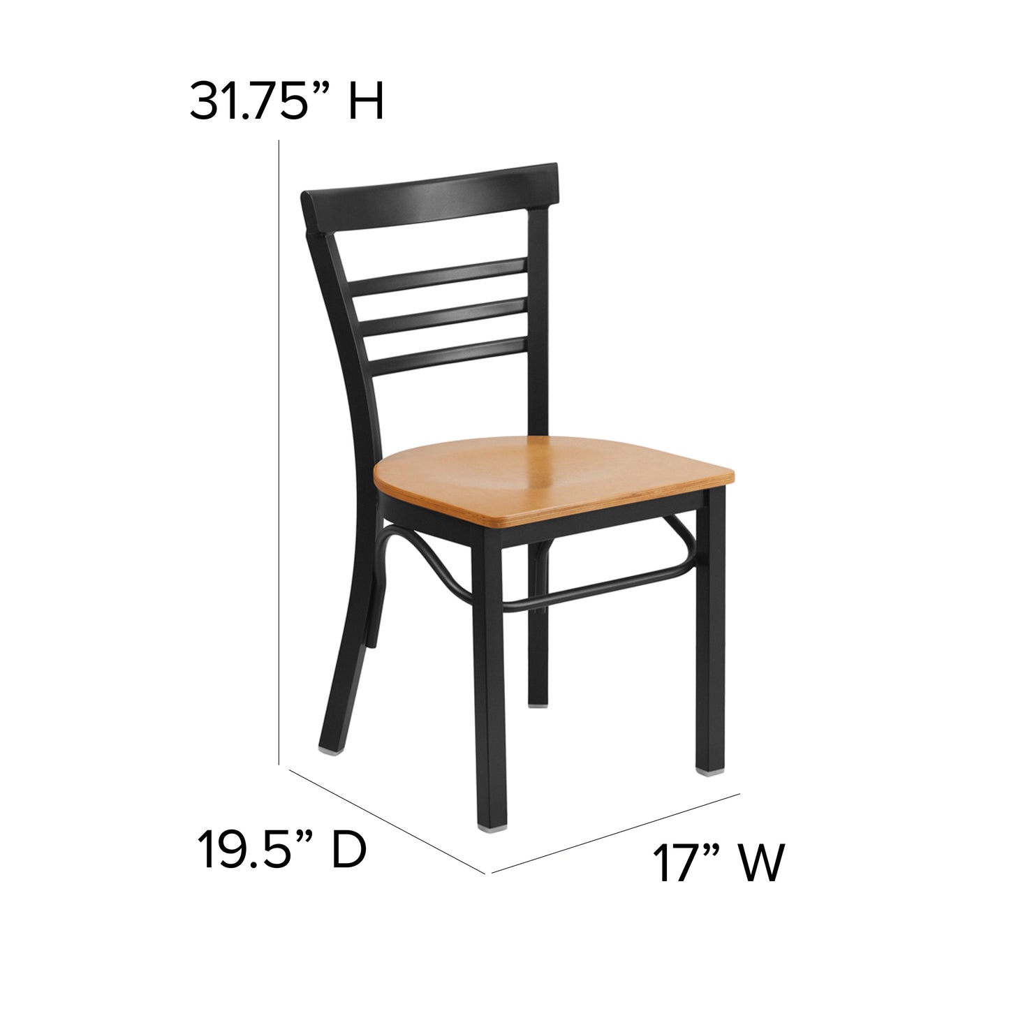 Black Ladder Chair-Nat Seat XU-DG6Q6B1LAD-NATW-GG