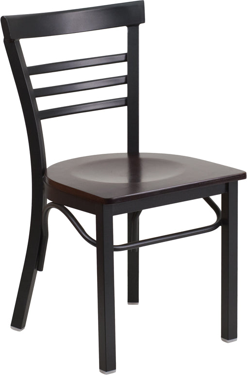 Black Ladder Chair-Wal Seat XU-DG6Q6B1LAD-WALW-GG