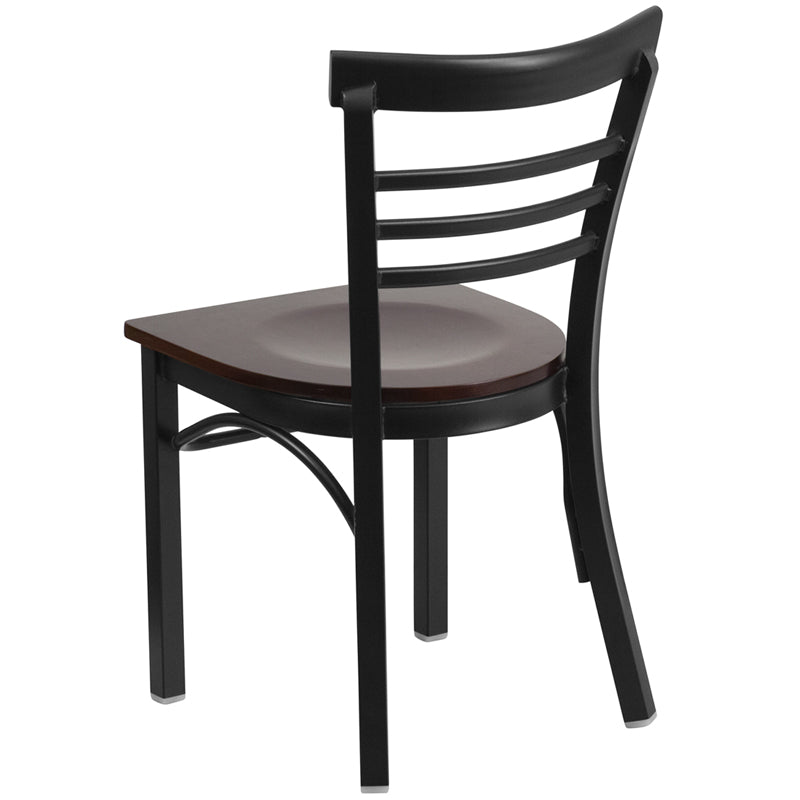 Black Ladder Chair-Wal Seat XU-DG6Q6B1LAD-WALW-GG